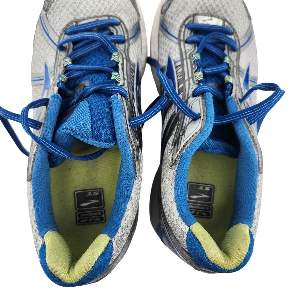 Brooks Adrenaline‎ GTS 15 Womens 10.5B Silver Blue Running Shoes Sneaker